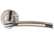 Excel Orpheus Dual Finish Polished Chrome & Satin Nickel Door Handles - 3635 (sold in pairs)